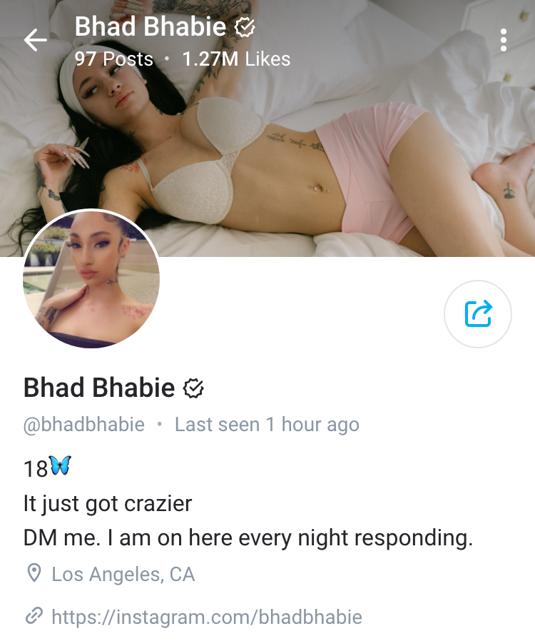 What Does Bhad Bhabie Show On Onlyfans